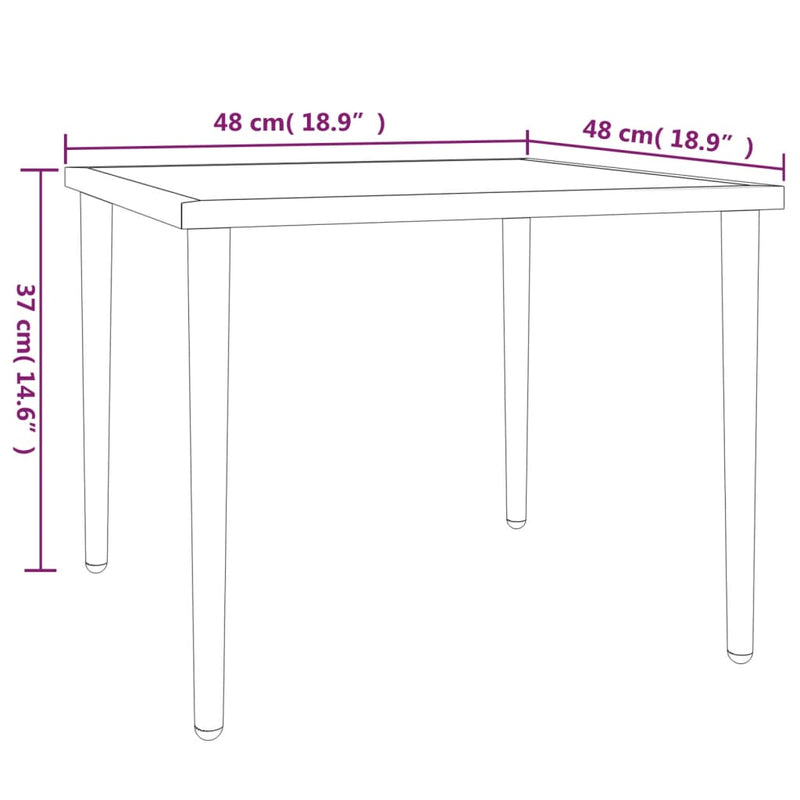 Garden Table Grey 48x48x37 cm Steel