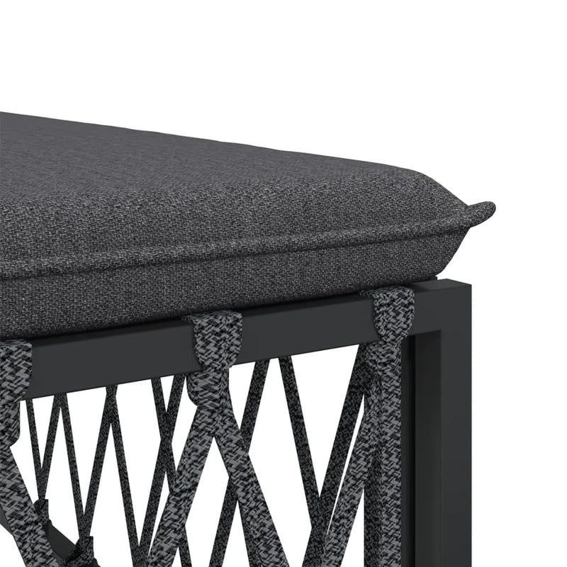 Garden Corner Sofa with Cushions Anthracite Woven Fabric