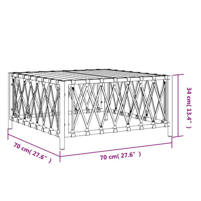 Garden Table Anthracite 70x70x34 cm Woven Fabric