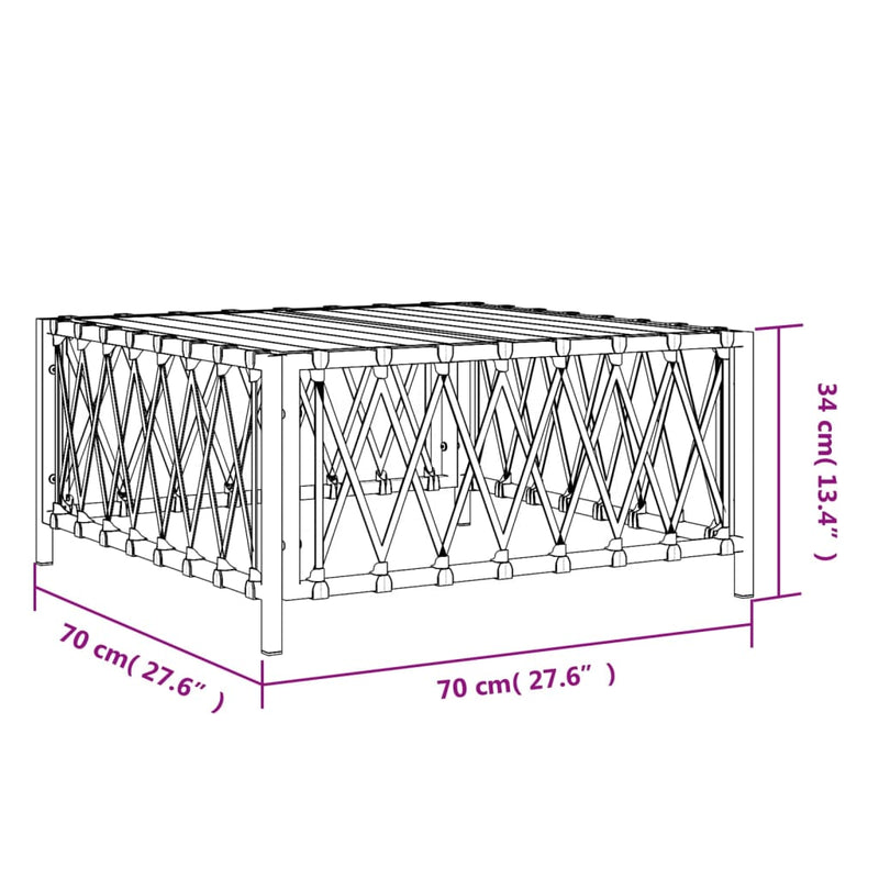 Garden Table Anthracite 70x70x34 cm Woven Fabric