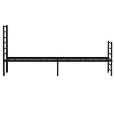 Metal Bed Frame without Mattress with Footboard Black 90x190 cm