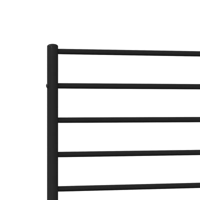 Metal Bed Frame without Mattress with Footboard Black 90x190 cm