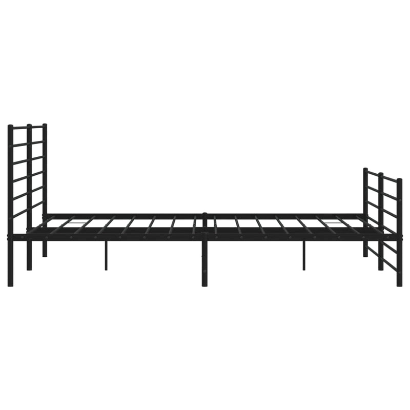 Metal Bed Frame without Mattress with Footboard Black 183x203 cm King