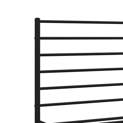 Metal Bed Frame without Mattress with Footboard Black 183x203 cm King