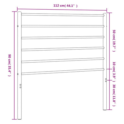 Metal Headboard Black 107 cm King Single