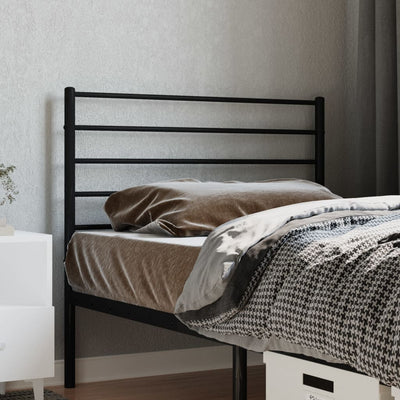 Metal Headboard Black 107 cm King Single