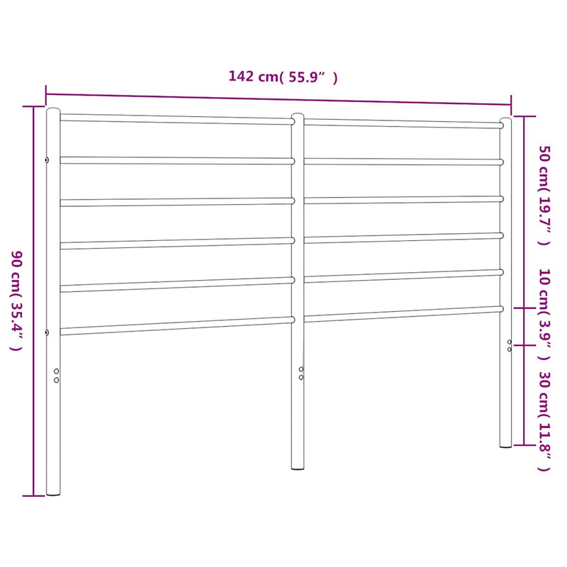 Metal Headboard Black 137 cm Double