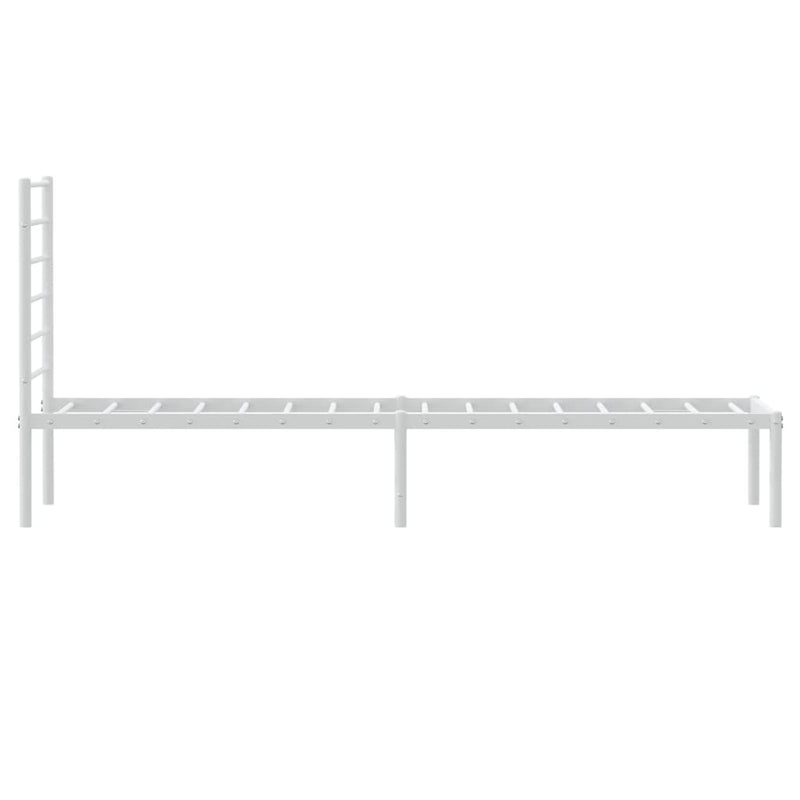 Metal Bed Frame without Mattress with Headboard White 90x190 cm