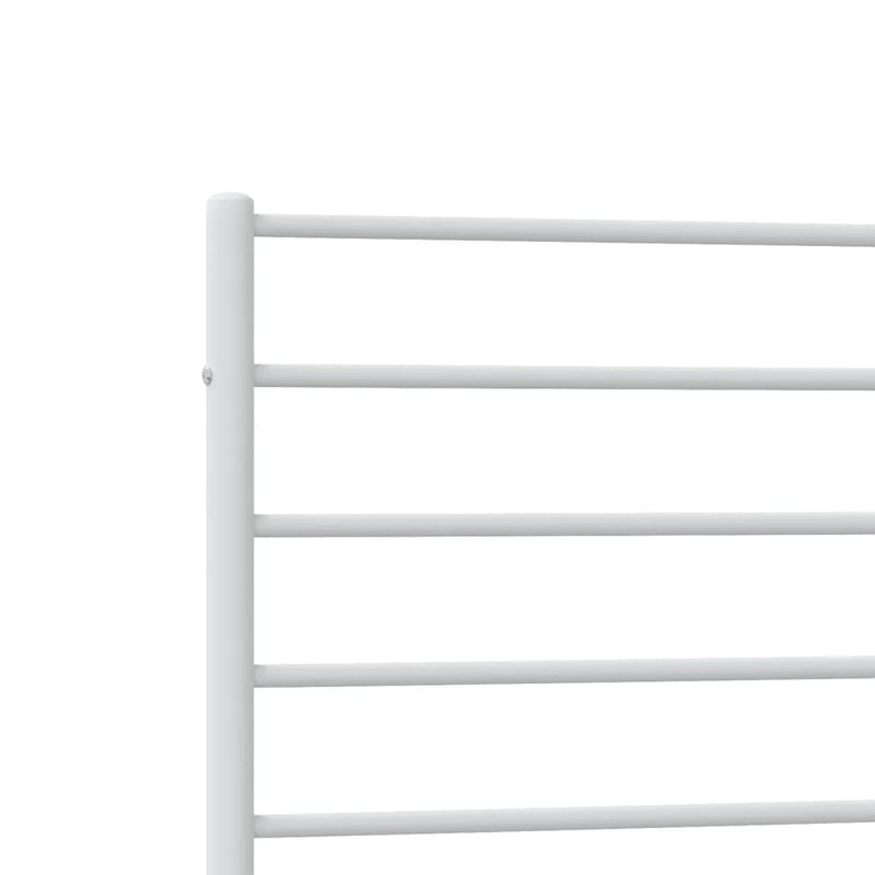 Metal Bed Frame without Mattress with Headboard White 90x190 cm