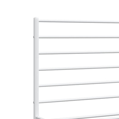 Metal Bed Frame without Mattress with Headboard White 135x190 cm