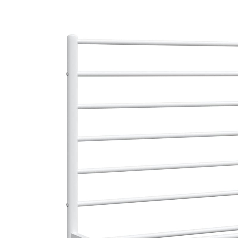 Metal Bed Frame without Mattress with Headboard White 135x190 cm