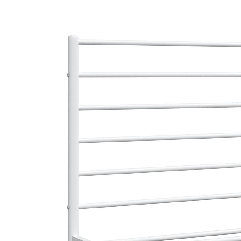 Metal Bed Frame without Mattress with Footboard White 150x200 cm