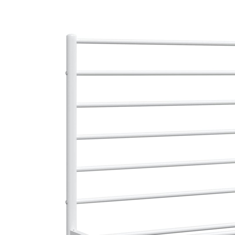 Metal Bed Frame without Mattress with Footboard White 183x203 cm King