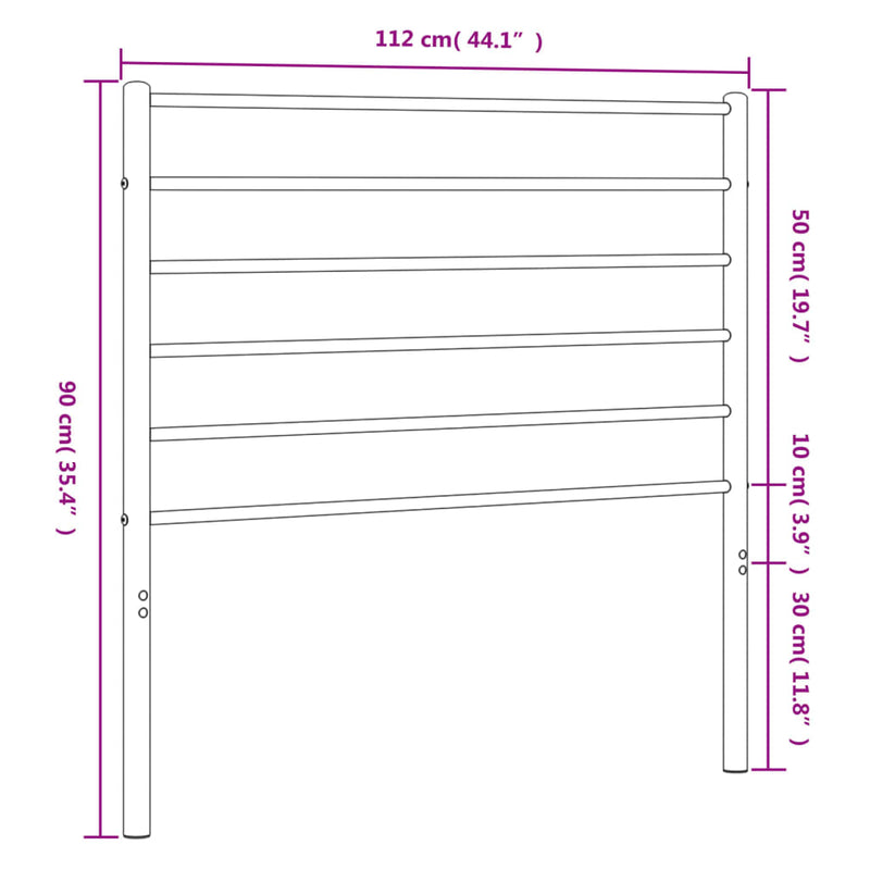 Metal Headboard White 107 cm King Single