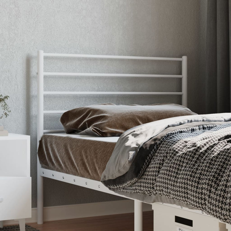 Metal Headboard White 107 cm King Single