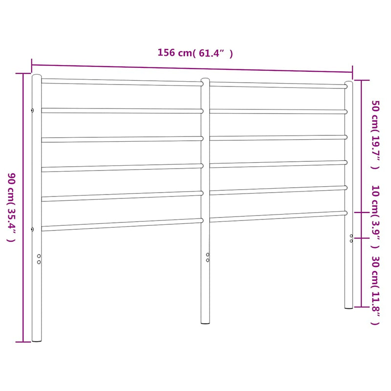 Metal Headboard White 152 cm Queen