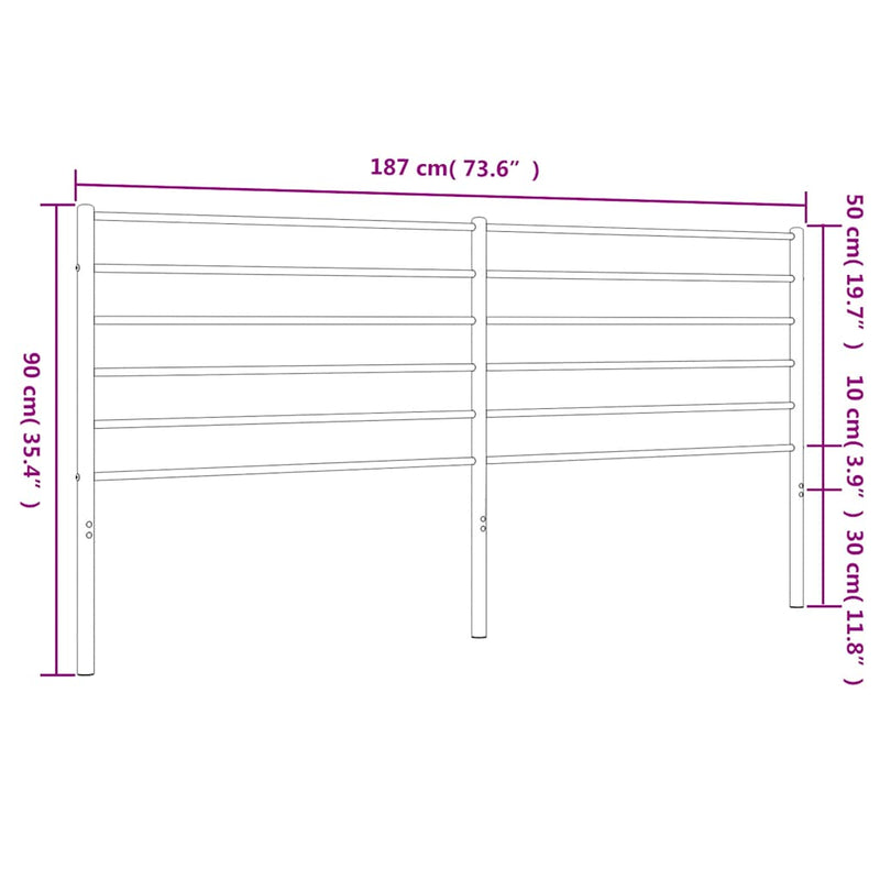 Metal Headboard White 183 cm King