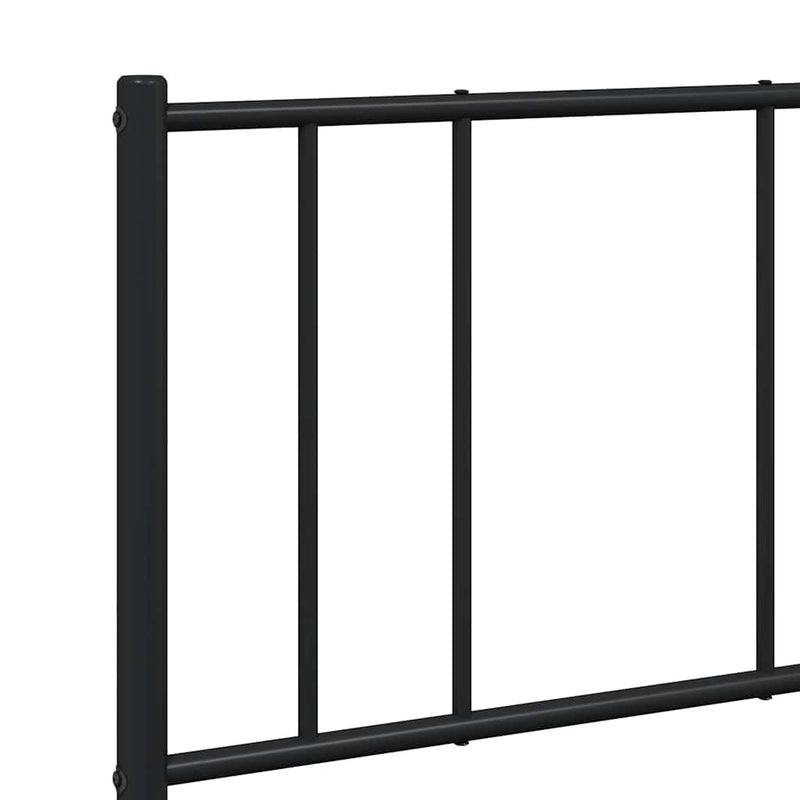 Metal Bed Frame without Mattress with Headboard Black 135x190 cm