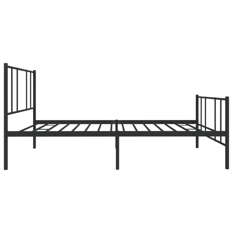 Metal Bed Frame without Mattress with Footboard Black 107x203 cm King Single