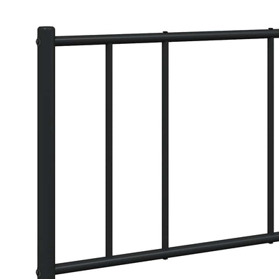 Metal Bed Frame without Mattress with Footboard Black 135x190 cm