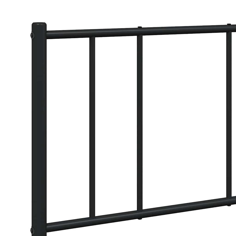 Metal Bed Frame without Mattress with Footboard Black 135x190 cm