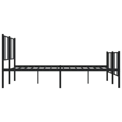 Metal Bed Frame without Mattress with Footboard Black 183x203 cm King