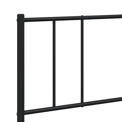 Metal Bed Frame without Mattress with Footboard Black 183x203 cm King