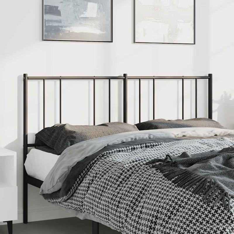 Metal Headboard Black 152 cm Queen