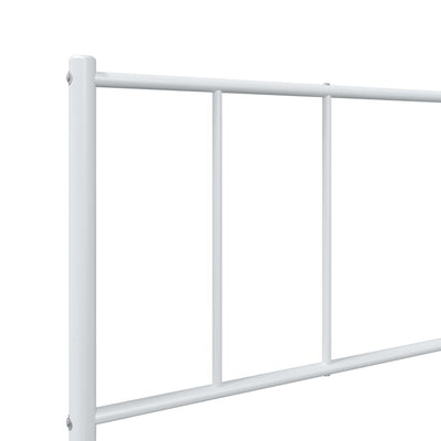 Metal Bed Frame without Mattress with Headboard White 90x190 cm