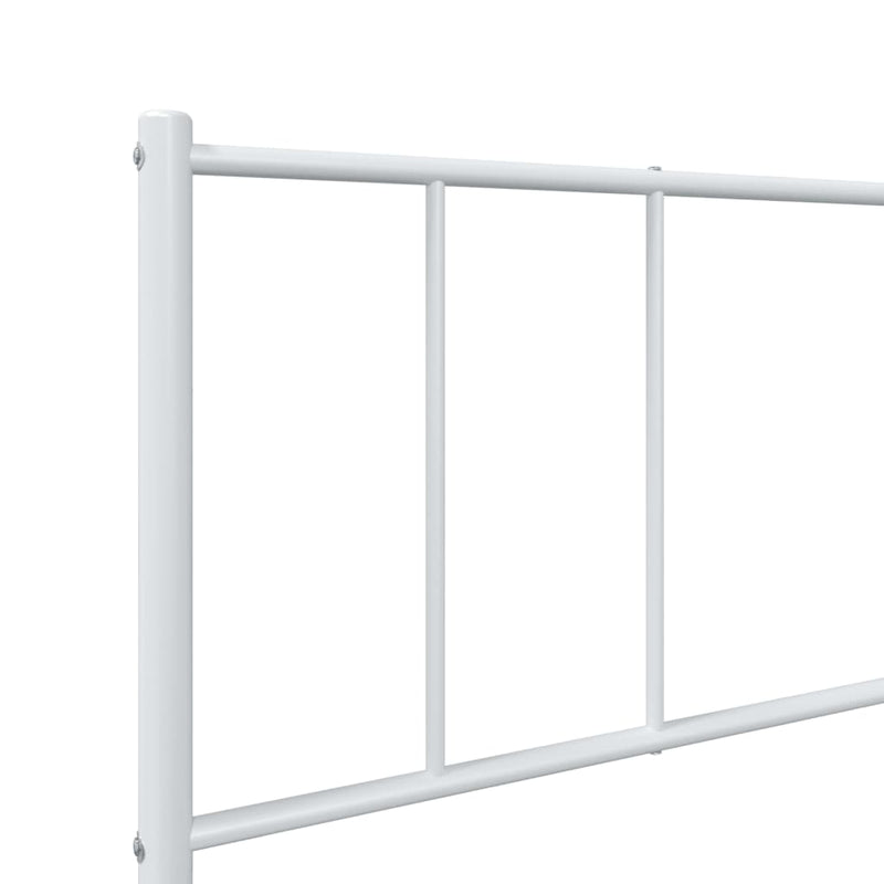 Metal Bed Frame without Mattress with Headboard White 90x190 cm