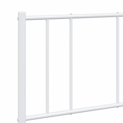 Metal Bed Frame without Mattress with Headboard White 150x200 cm