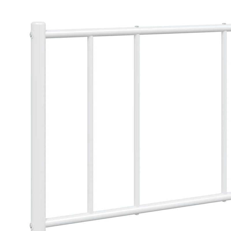 Metal Bed Frame without Mattress with Footboard White 135x190 cm