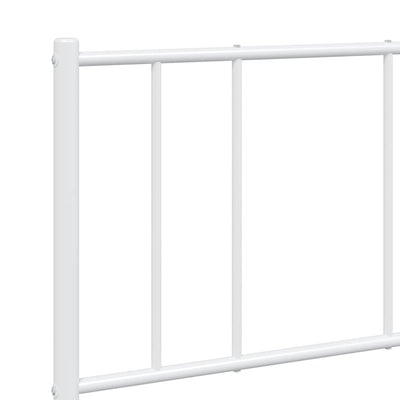 Metal Bed Frame without Mattress with Footboard White 150x200 cm