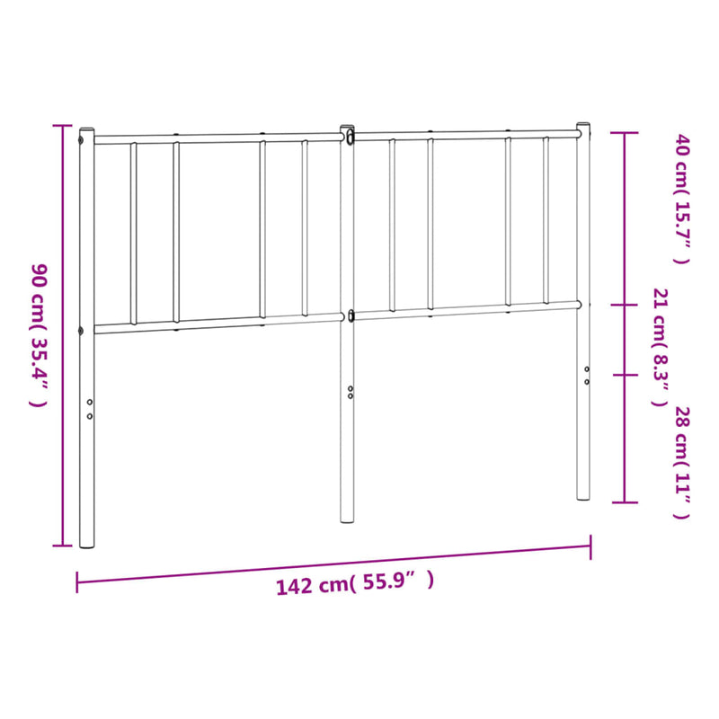 Metal Headboard White 137 cm Double