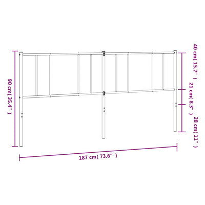 Metal Headboard White 183 cm King