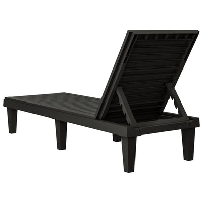 Sun Loungers 2 pcs Black 155x58x83 cm Polypropylene