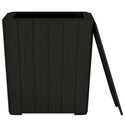 Garden Table with Removable Lid Black Polypropylene