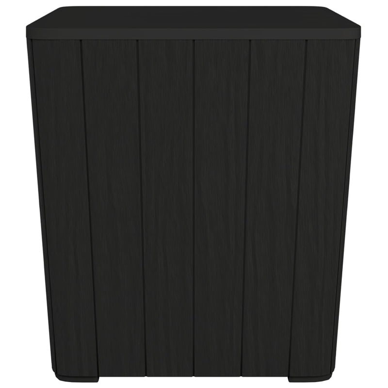 Garden Table with Removable Lid Black Polypropylene