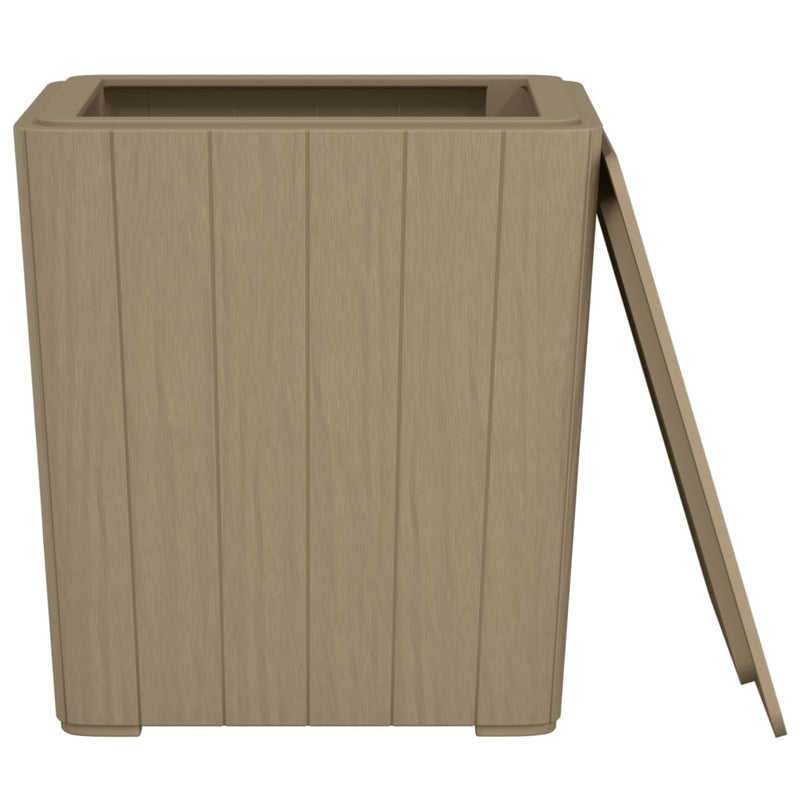 Garden Table with Removable Lid Light Brown Polypropylene