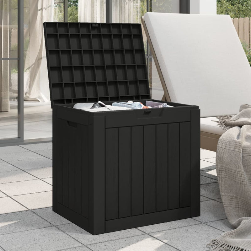 Garden Storage Box Black 55.5x43x53 cm Polypropylene