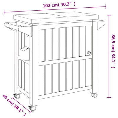 3-in-1 Serving Cart Black Polypropylene