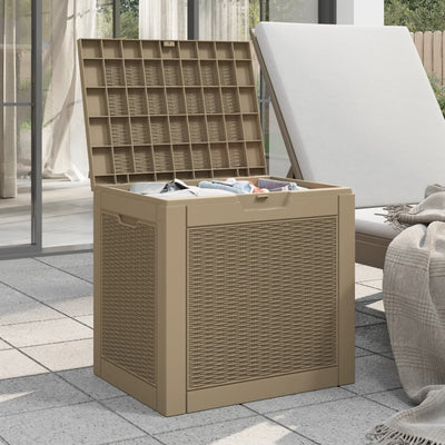 Garden Storage Box Light Brown 55.5x43x53 cm Polypropylene