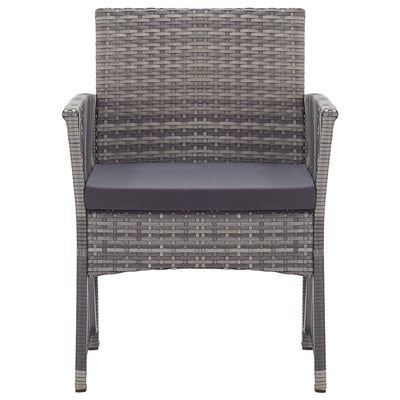 Garden Armchairs with Cushions 2 pcs Grey Poly Rattan