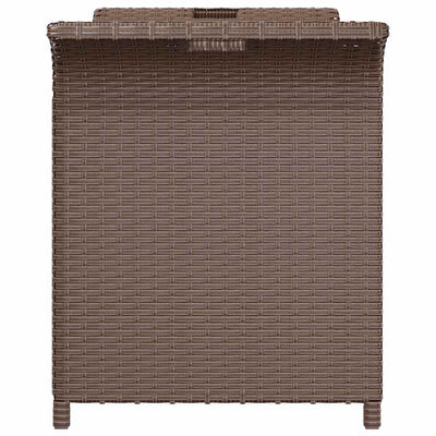 Garden Bench with Cushion Brown 116x46x57 cm Poly Rattan