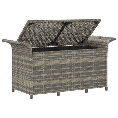 Garden Bench with Cushion Grey 116x46x57 cm Poly Rattan