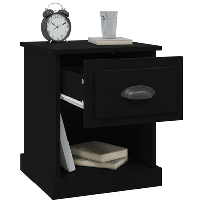 Bedside Cabinets 2 pcs Black 39x39x47.5 cm Engineered Wood