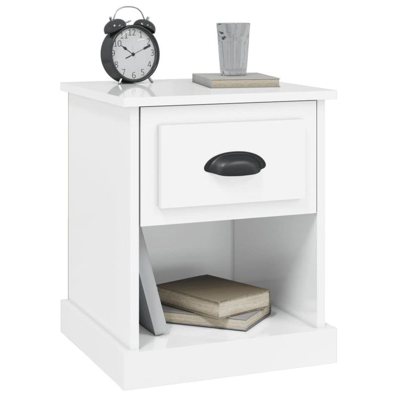 Bedside Cabinet High Gloss White 39x39x47.5 cm Engineered Wood