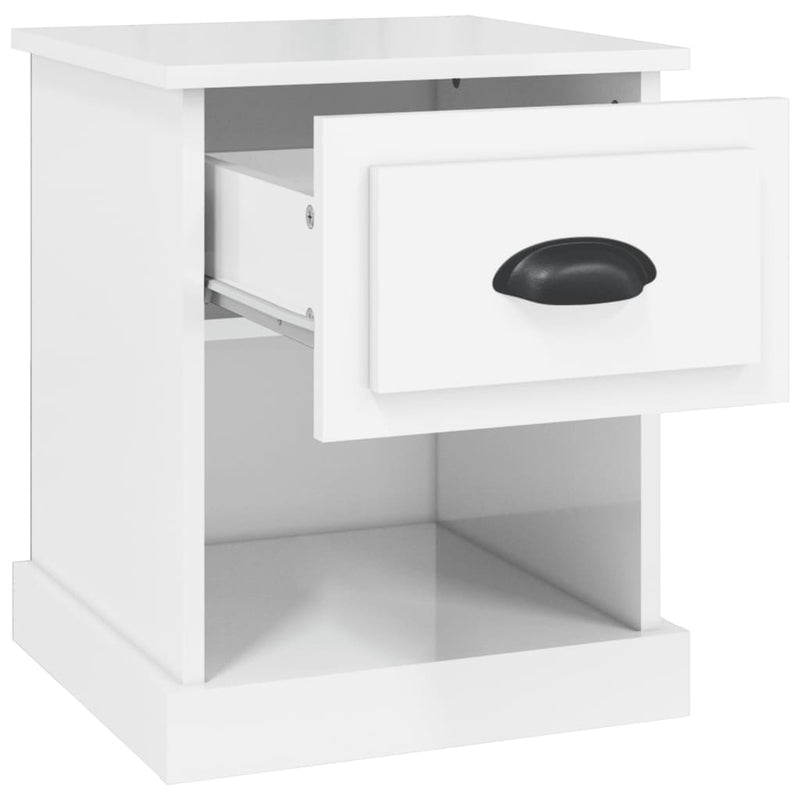 Bedside Cabinet High Gloss White 39x39x47.5 cm Engineered Wood