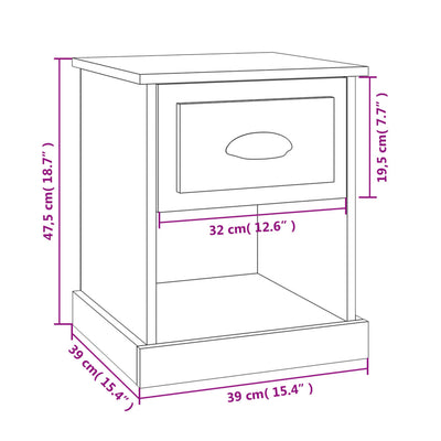 Bedside Cabinets 2 pcs Sonoma Oak 39x39x47.5 cm Engineered Wood