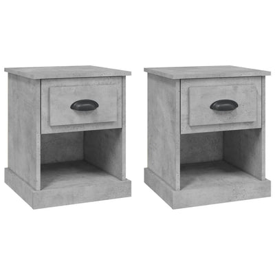 Bedside Cabinets 2 pcs Concrete Grey 39x39x47.5 cm Engineered Wood